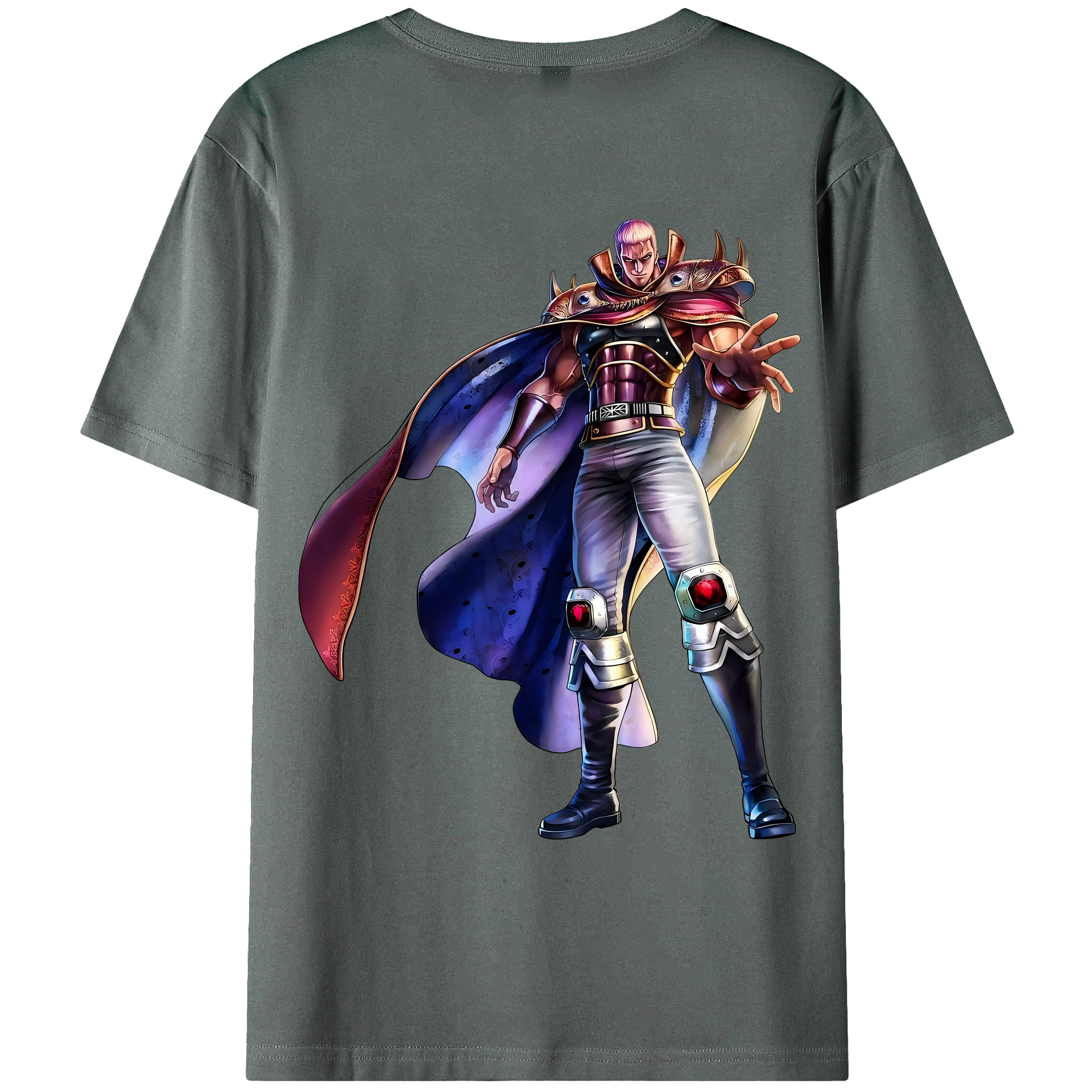 （画像用） 北斗の拳 Fist of the North Star 綿100％ メンズ半袖Tシャツ（バックプリント） 通気性